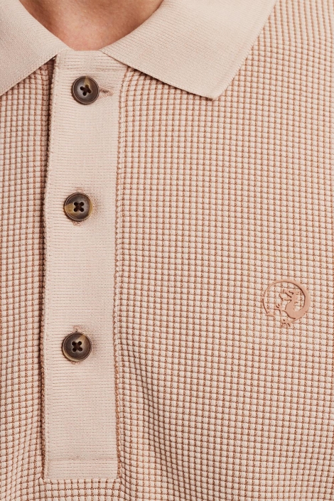 Cast Iron short sleeve r-neck two tone waffl
